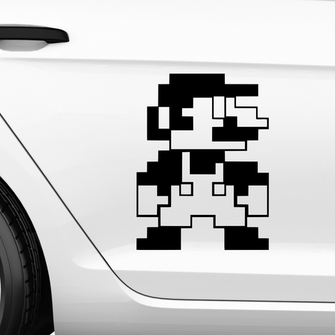 Retro Pixel Mario Aufkleber - Beispielansicht