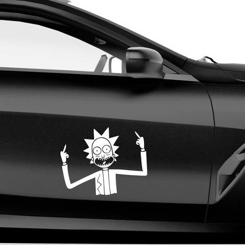 Rick Mittelfinger Aufkleber - Beispielansicht