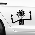 Rick Mittelfinger Aufkleber - Beispielansicht