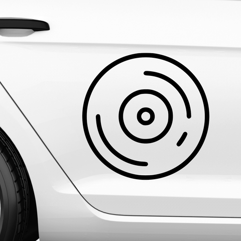 Schallplatte Outline Aufkleber - Beispielansicht