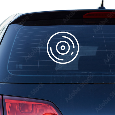 Schallplatte Outline Aufkleber - Beispielansicht
