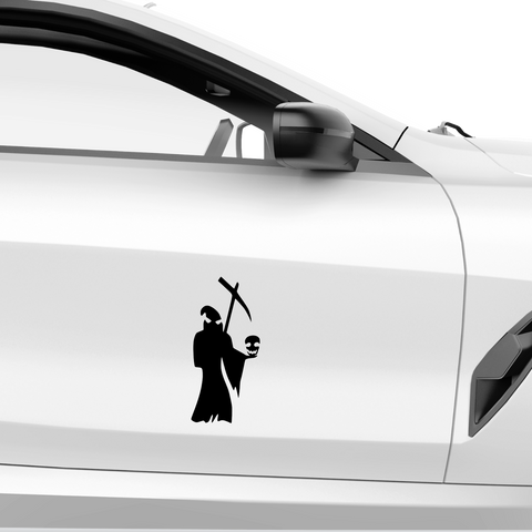 Scythe Skull Sensenmann Aufkleber - Beispielansicht