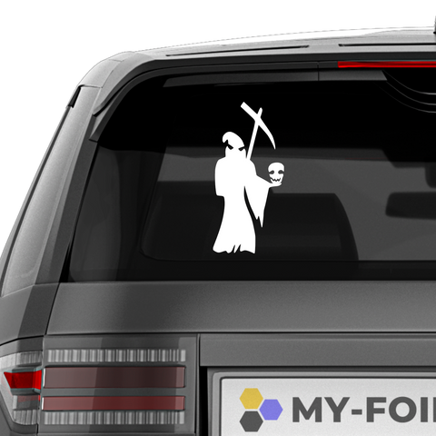 Scythe Skull Sensenmann Aufkleber - Beispielansicht