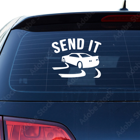 Send It Auto Aufkleber - Beispielansicht