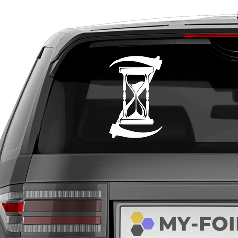 Sensenmann Sanduhr Aufkleber - Beispielansicht