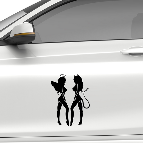 Sexy Engel und Teufel Aufkleber - Beispielansicht