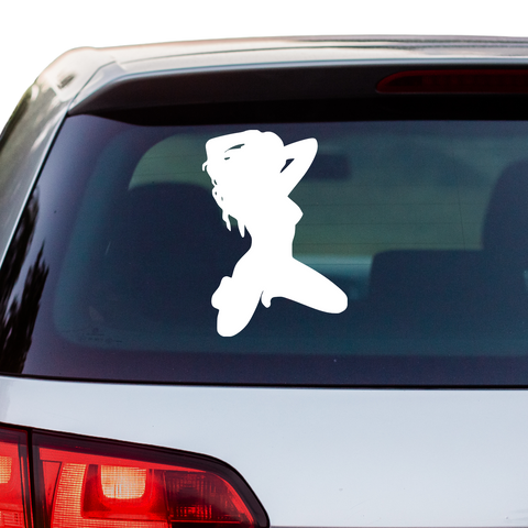 Sexy Frau auf Knien Aufkleber - Beispielansicht