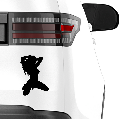 Sexy Frau auf Knien Aufkleber - Beispielansicht