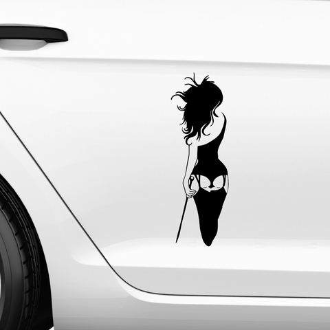 Sexy Frauensilluette von hinten Aufkleber - Beispielansicht