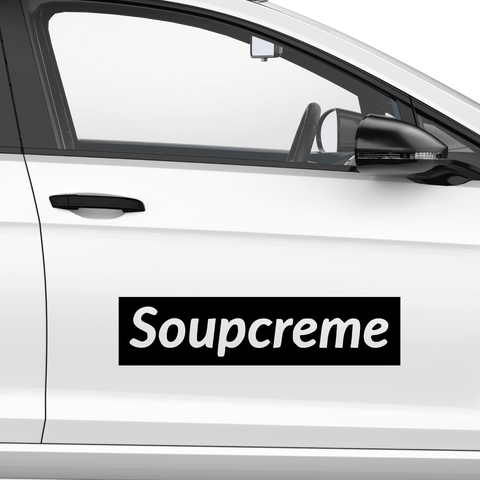 Soupcreme Surpreme Fakelogo Aufkleber - Beispielansicht