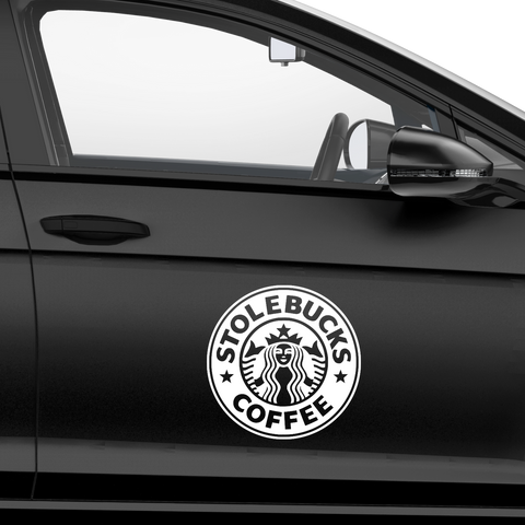 StoleBucks StarBucks Fakelogo Aufkleber - Beispielansicht