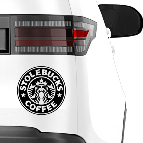 StoleBucks StarBucks Fakelogo Aufkleber - Beispielansicht
