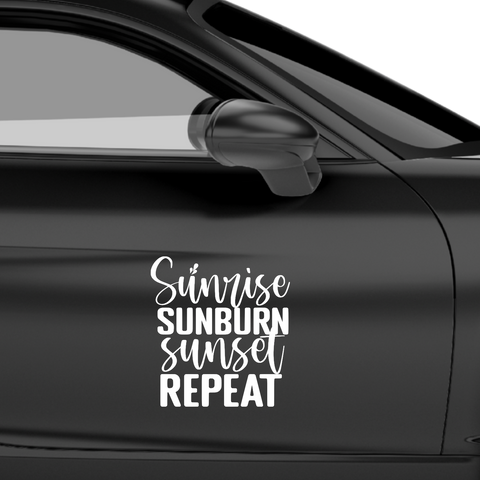 Sunrise sunburn sunset repeat Aufkleber - Beispielansicht