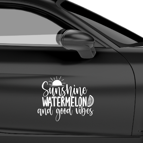 Sunshine watermelon and good vibes Aufkleber - Beispielansicht