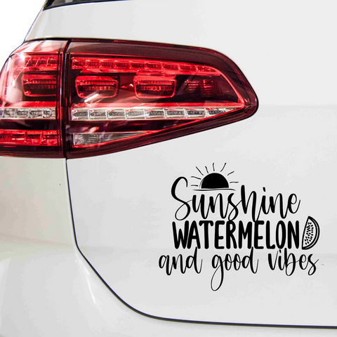 Sunshine watermelon and good vibes Aufkleber - Beispielansicht
