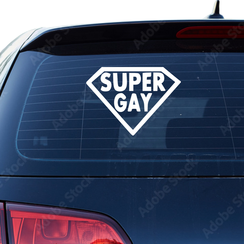 Super Gay Aufkleber - Beispielansicht