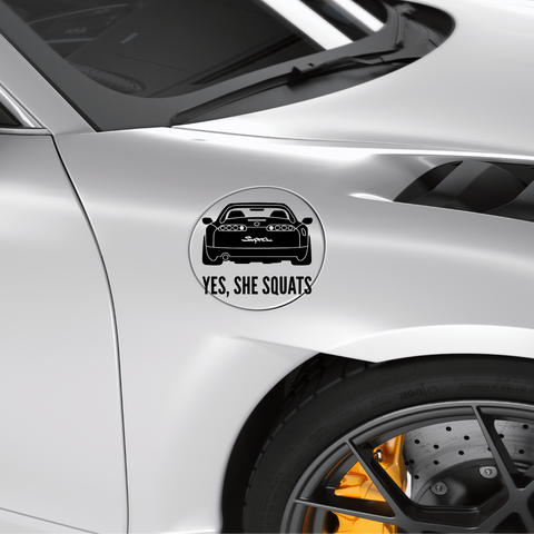 Supra Yes She Squat Aufkleber - Beispielansicht