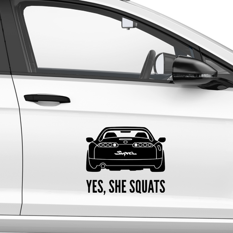 Supra Yes She Squat Aufkleber - Beispielansicht