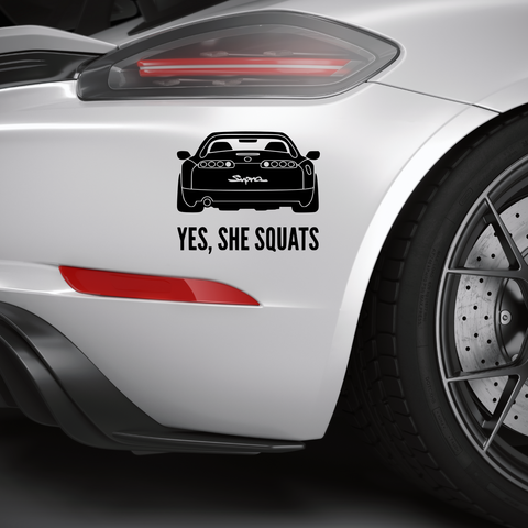 Supra Yes She Squat Aufkleber - Beispielansicht