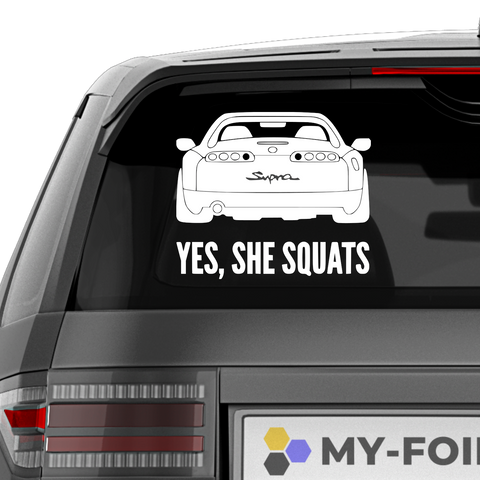 Supra Yes She Squat Aufkleber - Beispielansicht