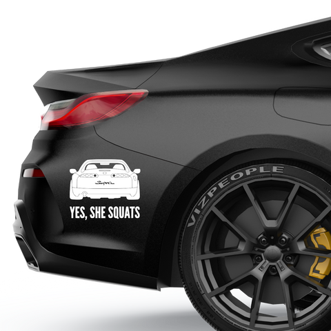 Supra Yes She Squat Aufkleber - Beispielansicht