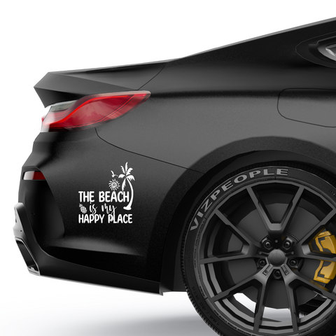 The Beach is my happy place Aufkleber - Beispielansicht