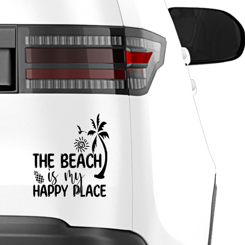 The Beach is my happy place Aufkleber - Beispielansicht