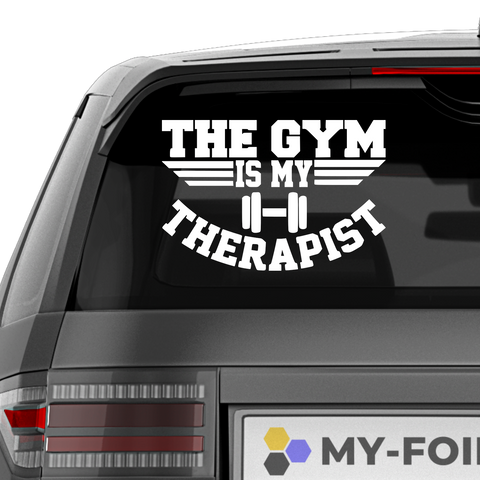 The Gym is my Therapist Aufkleber - Beispielansicht