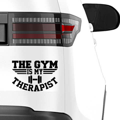 The Gym is my Therapist Aufkleber - Beispielansicht