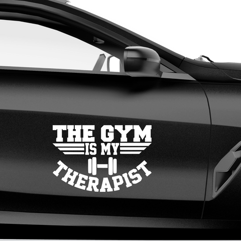 The Gym is my Therapist Aufkleber - Beispielansicht