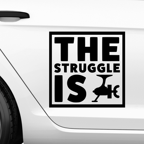 The strugel is Reel Aufkleber - Beispielansicht