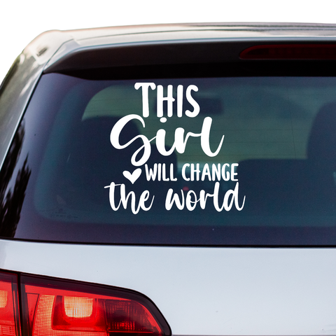 This Girl will change the world Aufkleber - Beispielansicht
