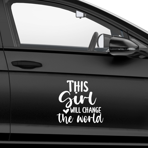 This Girl will change the world Aufkleber - Beispielansicht