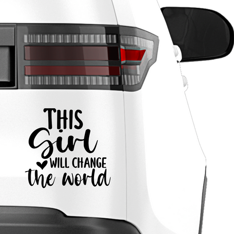 This Girl will change the world Aufkleber - Beispielansicht
