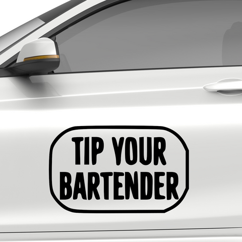 Tip your Bartender Aufkleber - Beispielansicht