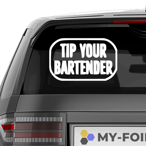 Tip your Bartender Aufkleber - Beispielansicht