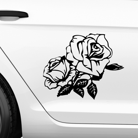 Totenkopf Blume Aufkleber - Beispielansicht