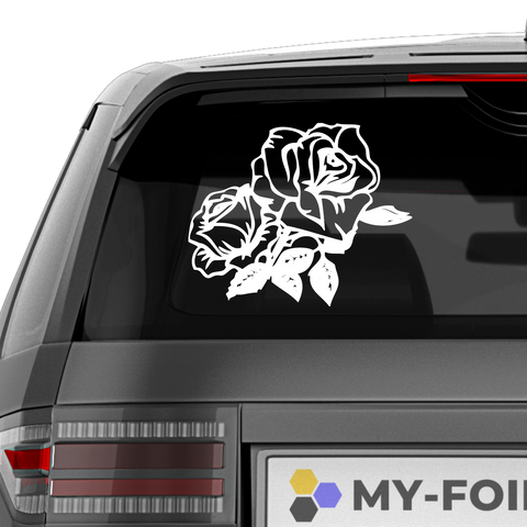 Totenkopf Blume Aufkleber - Beispielansicht