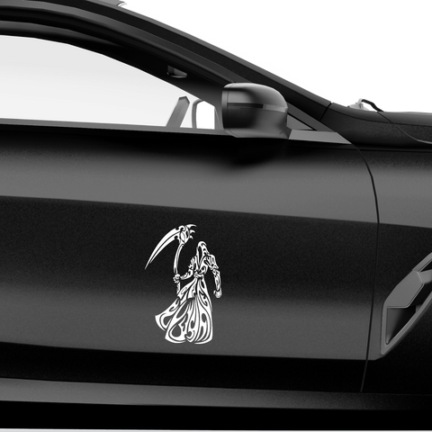 Tribal Sensenmann Aufkleber - Beispielansicht