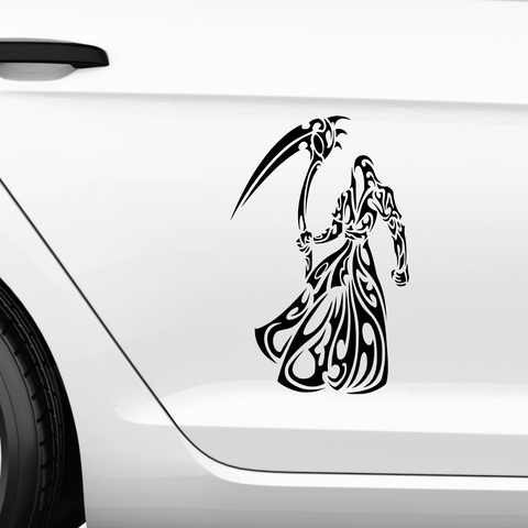 Tribal Sensenmann Aufkleber - Beispielansicht