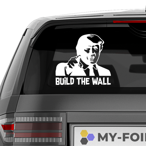 Trump Build the wall Aufkleber - Beispielansicht