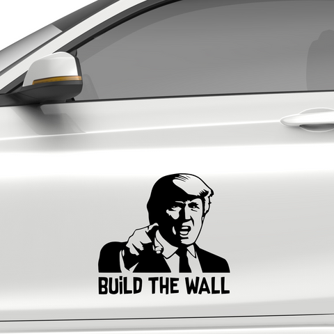 Trump Build the wall Aufkleber - Beispielansicht