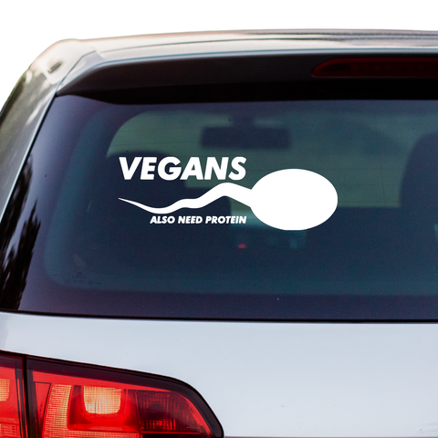 Vegans Also Need Protein Aufkleber - Beispielansicht