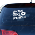 Von nem girl überholt Aufkleber - Beispielansicht