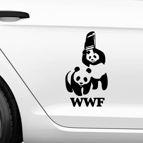 WWF Fakelogo Aufkleber - Beispielansicht