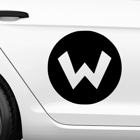 W Symbol Aufkleber - Beispielansicht
