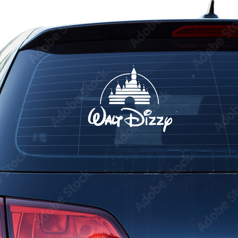 Walt Dizzy Walt Disney Fakelogo Aufkleber - Beispielansicht