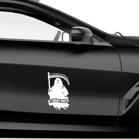 Wanted Sensenmann Aufkleber - Beispielansicht