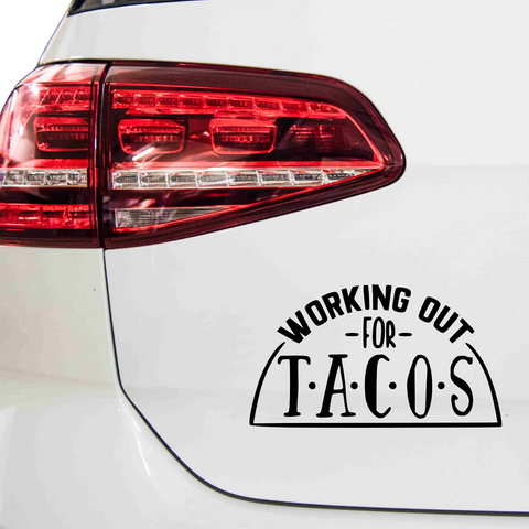 Working out for Tacos Aufkleber - Beispielansicht