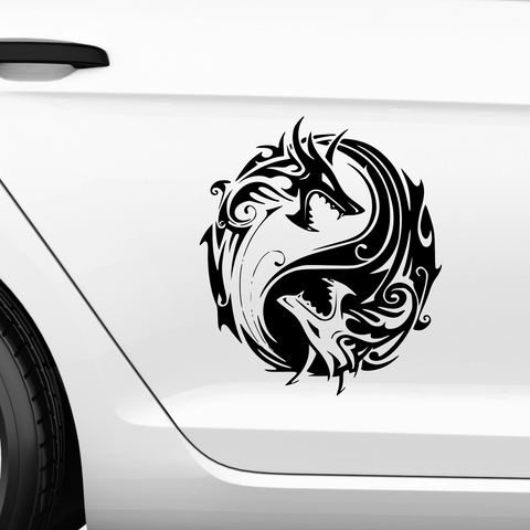 YingYang Drachen Aufkleber - Beispielansicht